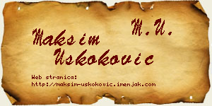 Maksim Uskoković vizit kartica